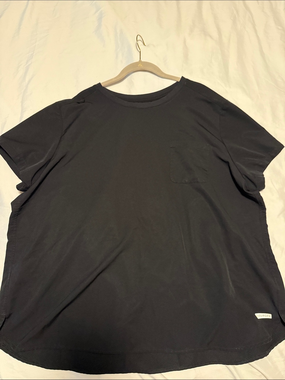Women's Black Short Sleeve Pocket Tee scrub top